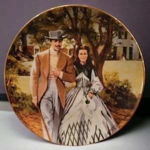 Vtg 1989 Collector's Plate Home To Tara WL George Scarlett Rhett Gone W The Wind